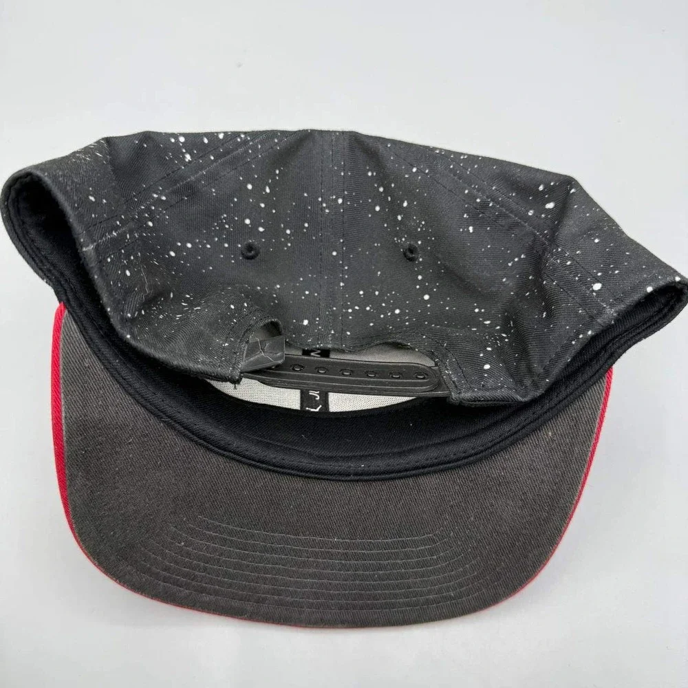 Air Jordan Flight Hat Men Black Red Speckled Print Jumpman Snap Back‎ Cap